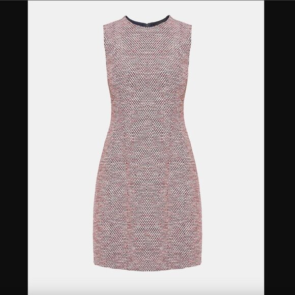 Theory Dresses & Skirts - Theory Beacon Tweed Hourglass Dress, Deep Navy Multicolor Yarn, Size 8